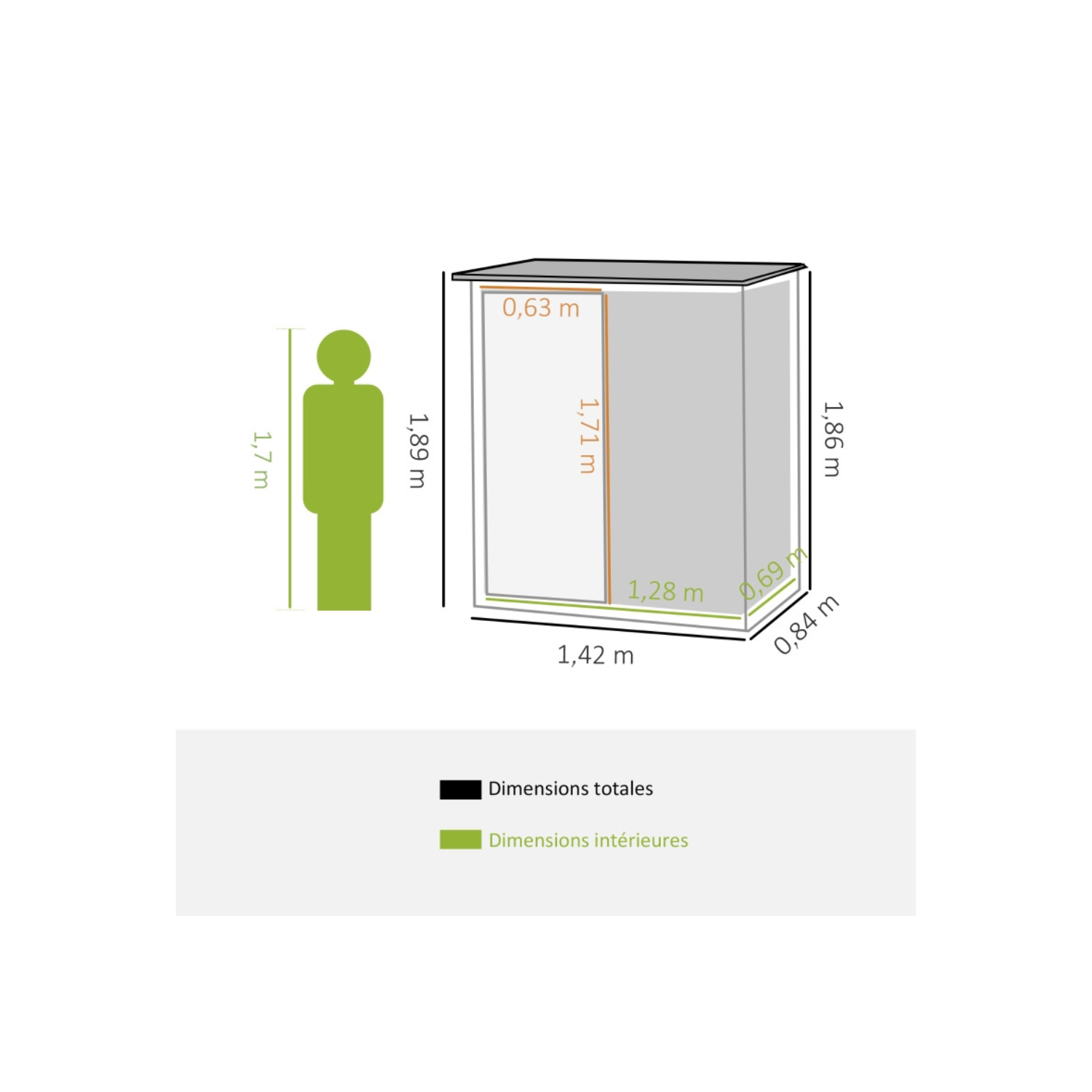 Abri de Jardin 1,2 m² – Cabanon Compact avec Porte Verrouillable – Image 4