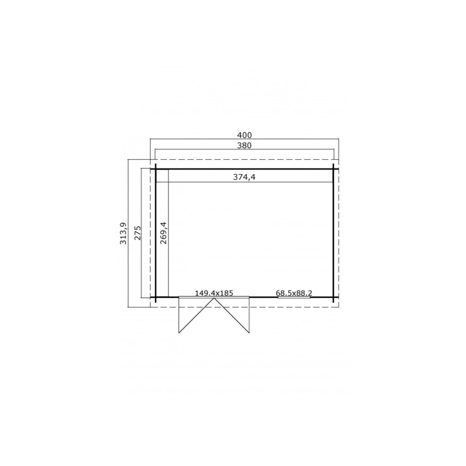 Abri de jardin SANTA FE 10m2 – 28mm – Image 2