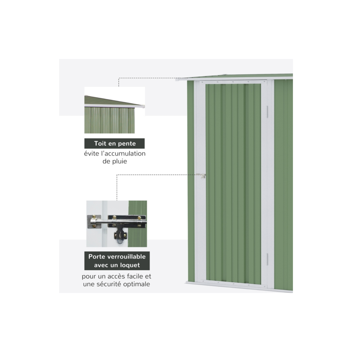 Abri de Jardin 1,2 m² – Cabanon Compact avec Porte Verrouillable – Image 3