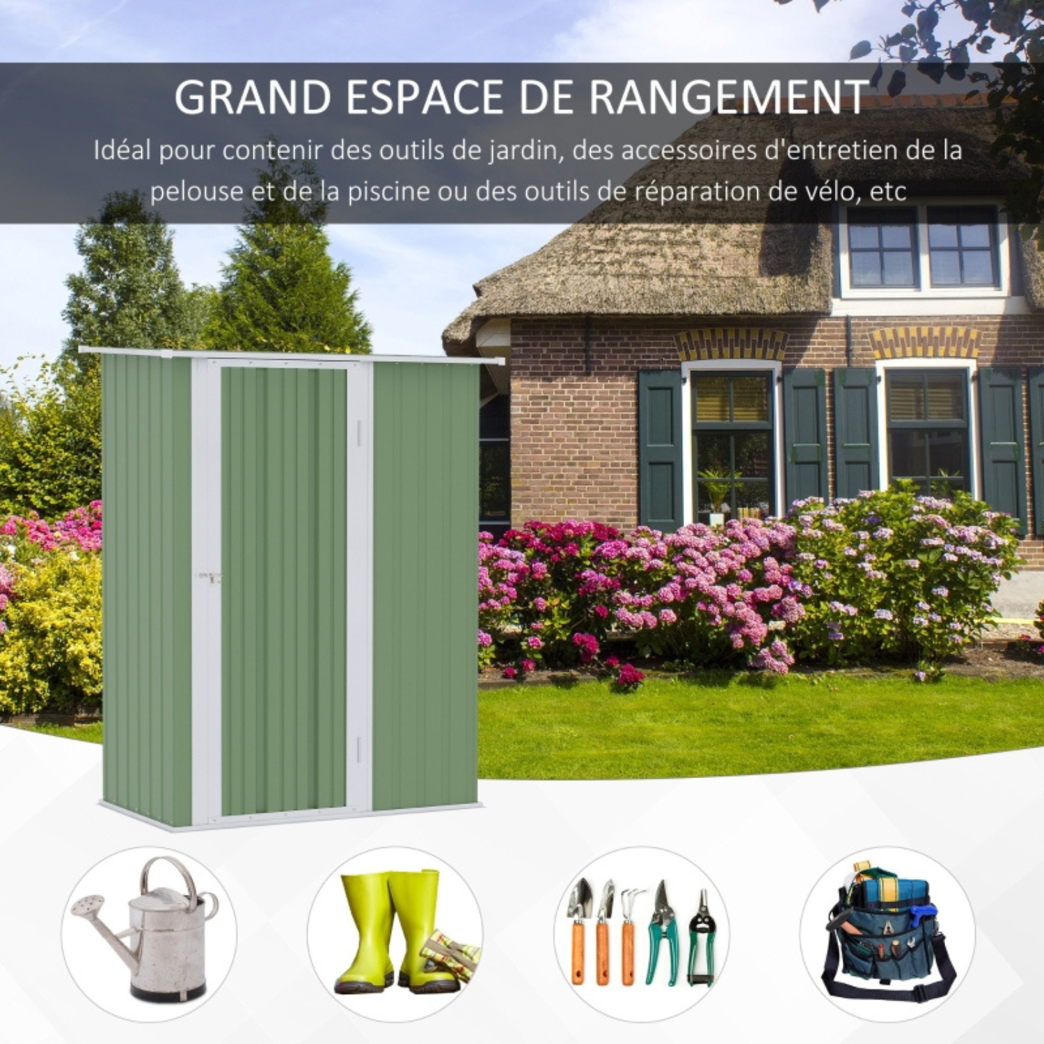 Abri de Jardin 1,2 m² – Cabanon Compact avec Porte Verrouillable – Image 2